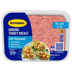 Butterball All Natural Fresh Ground Turkey, 98%2%, 16oz, 1 Tray