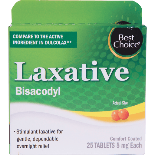 slide 1 of 1, Best Choice Bisacodyl Laxative Tablets, 25 ct