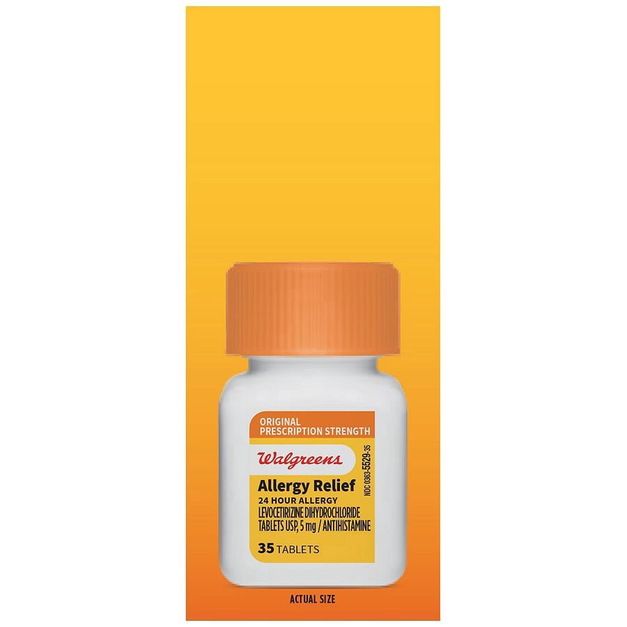 slide 3 of 5, Walgreens Levocetirizine Original Prescription Strength 24 Hour Allergy Tablets, 35 ct
