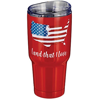 slide 1 of 1, Destination Holiday Red Patriotic Land That I Love Stainless Steel Tumbler, 30 oz