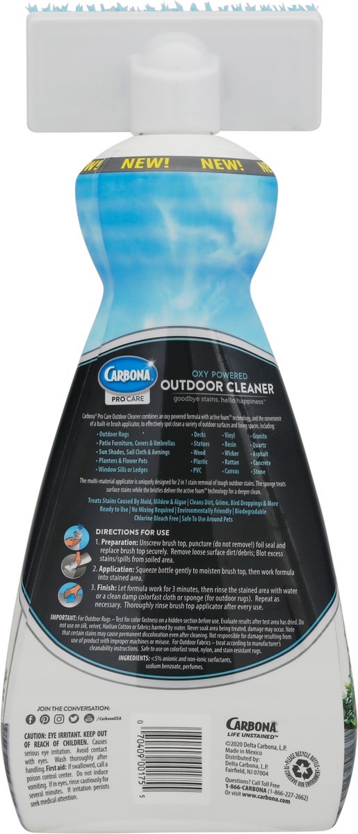 slide 8 of 8, Carbona Pro Care Oxy Powered Outdoor Cleaner 22 fl oz, 22 oz