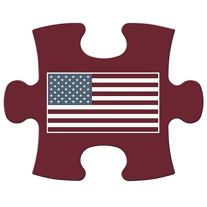 slide 1 of 3, WallVerbs Mix & Match Puzzle Wall Art Full Flag'' Piece - Burgundy'', 1 ct