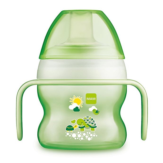 slide 1 of 10, MAM Starter Cup with Handles - Green, 5 oz