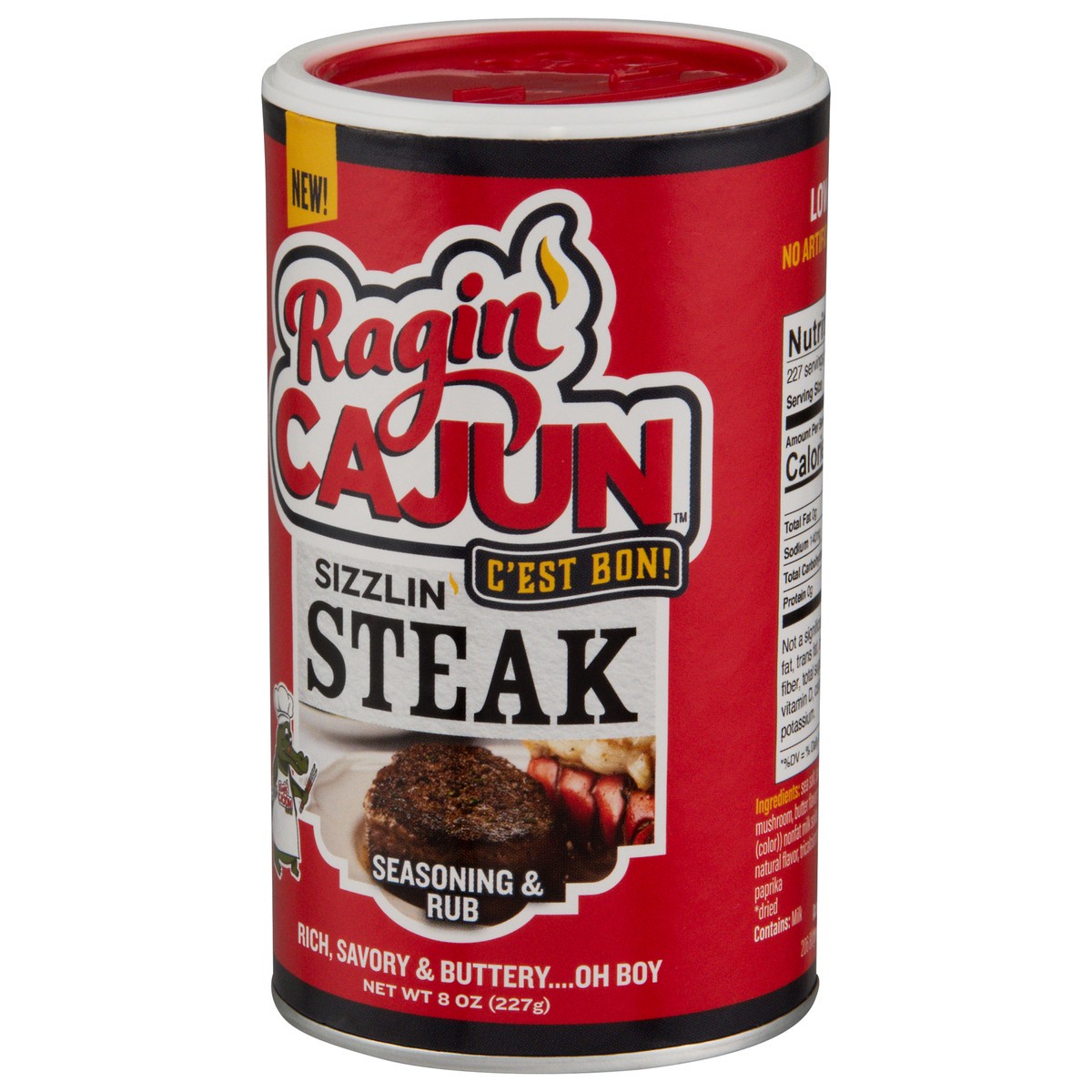 slide 5 of 9, Ragin' Cajun Sizzlin Steak Seasoning & Rub 8 oz, 