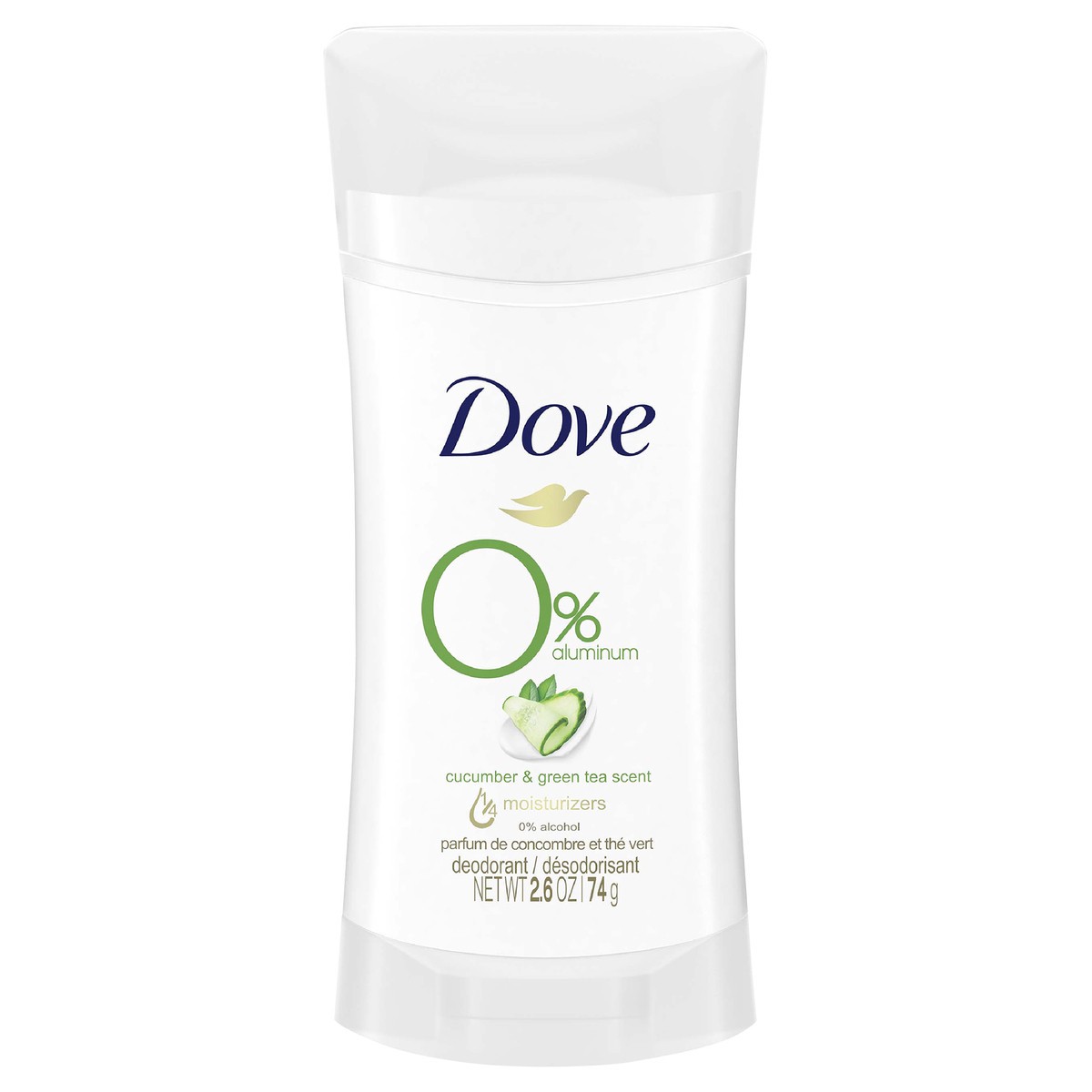 slide 3 of 6, Dove Beauty 0% Aluminum Cucumber & Green Tea Deodorant Stick - 2.6oz, 2.6 oz