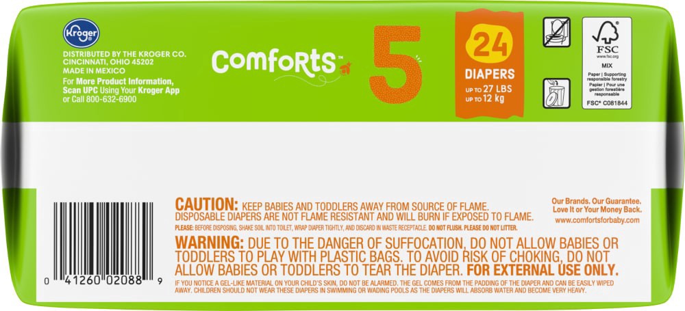 slide 3 of 3, Comforts Jumbo Baby Diapers Size 5 (Up To 27 Lbs), 24 ct