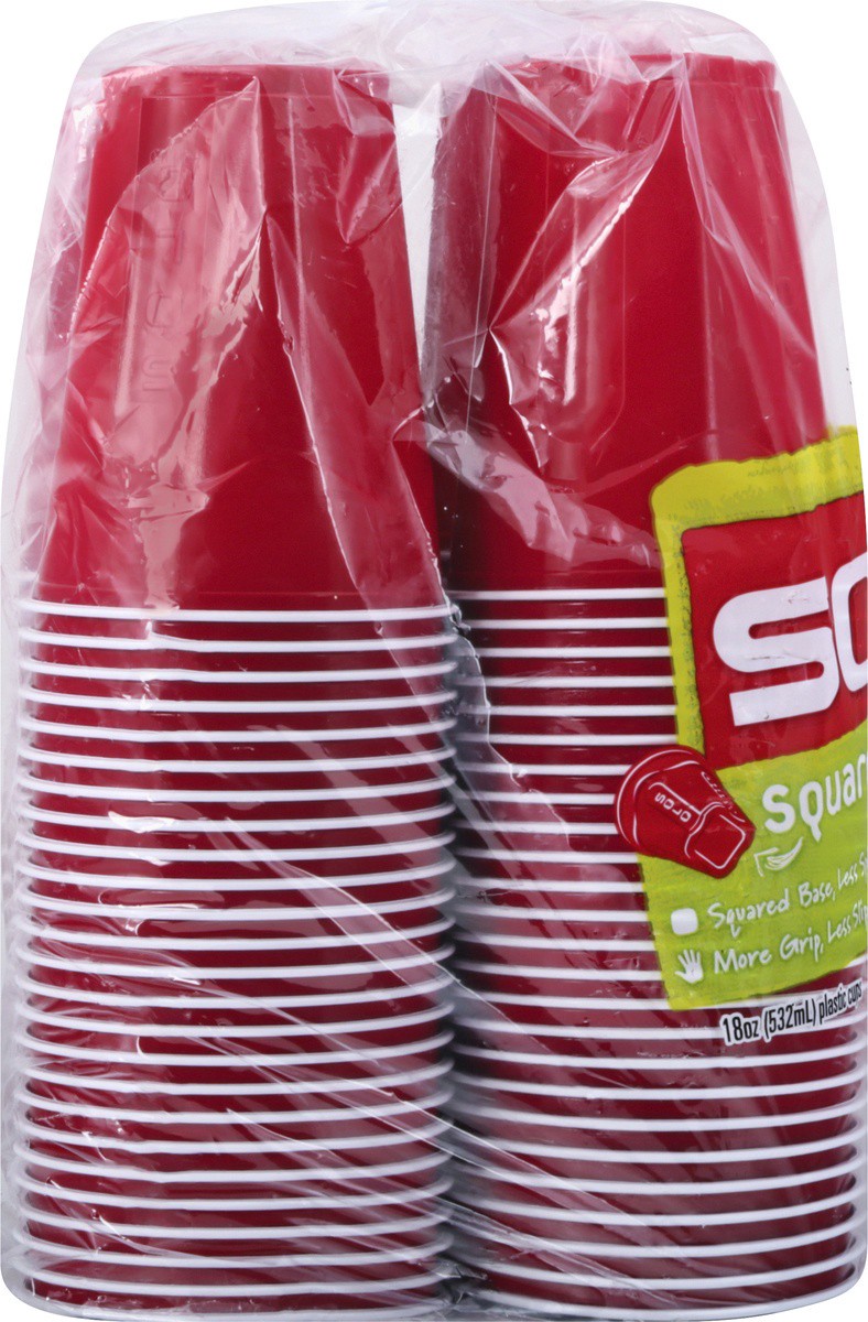 slide 8 of 9, Solo 18-Ounce Squared Plastic Cups, 100 ct