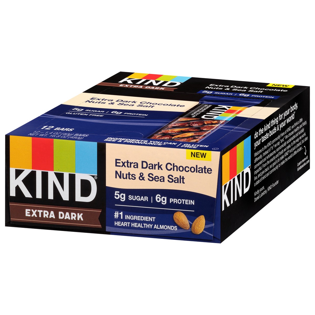 slide 6 of 13, KIND Gluten Free 12 Pack Extra Dark Chocolate Nuts & Sea Salt Bars 12 - 1.4 oz Bars, 12 ct