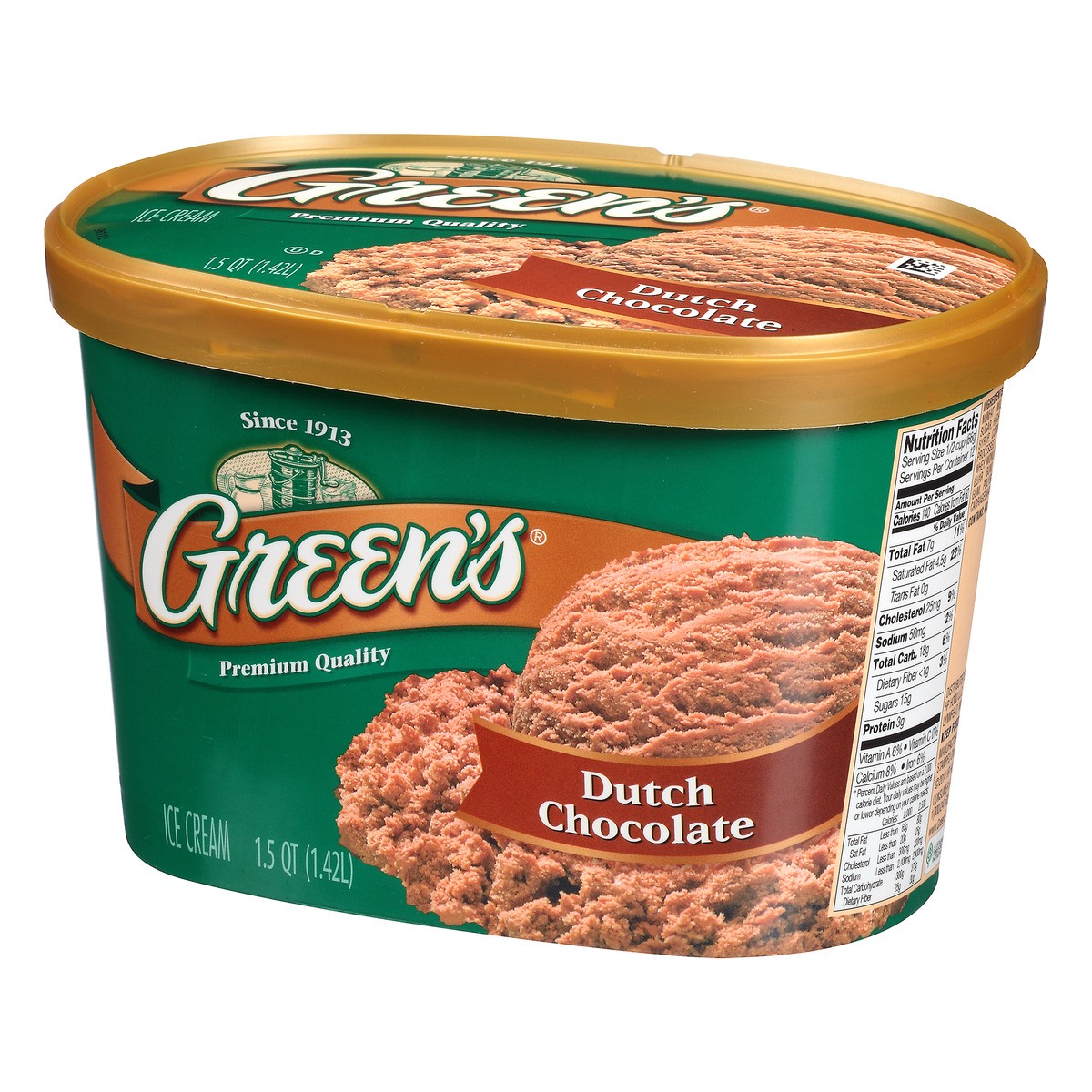 slide 3 of 10, Green's Dutch Chocolate Ice Cream 1.5 qt. Carton, 1.42 liter