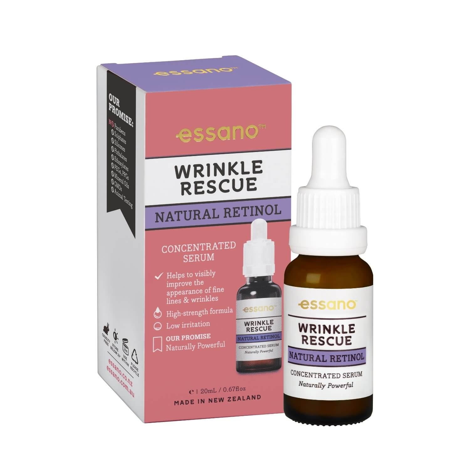 slide 1 of 5, essano Wrinkle Rescue Natural Retinol, 20 ml