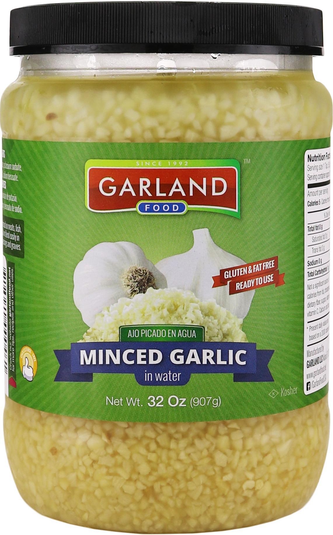 slide 1 of 1, Garland Food Minced Garlic In Water, 32 oz