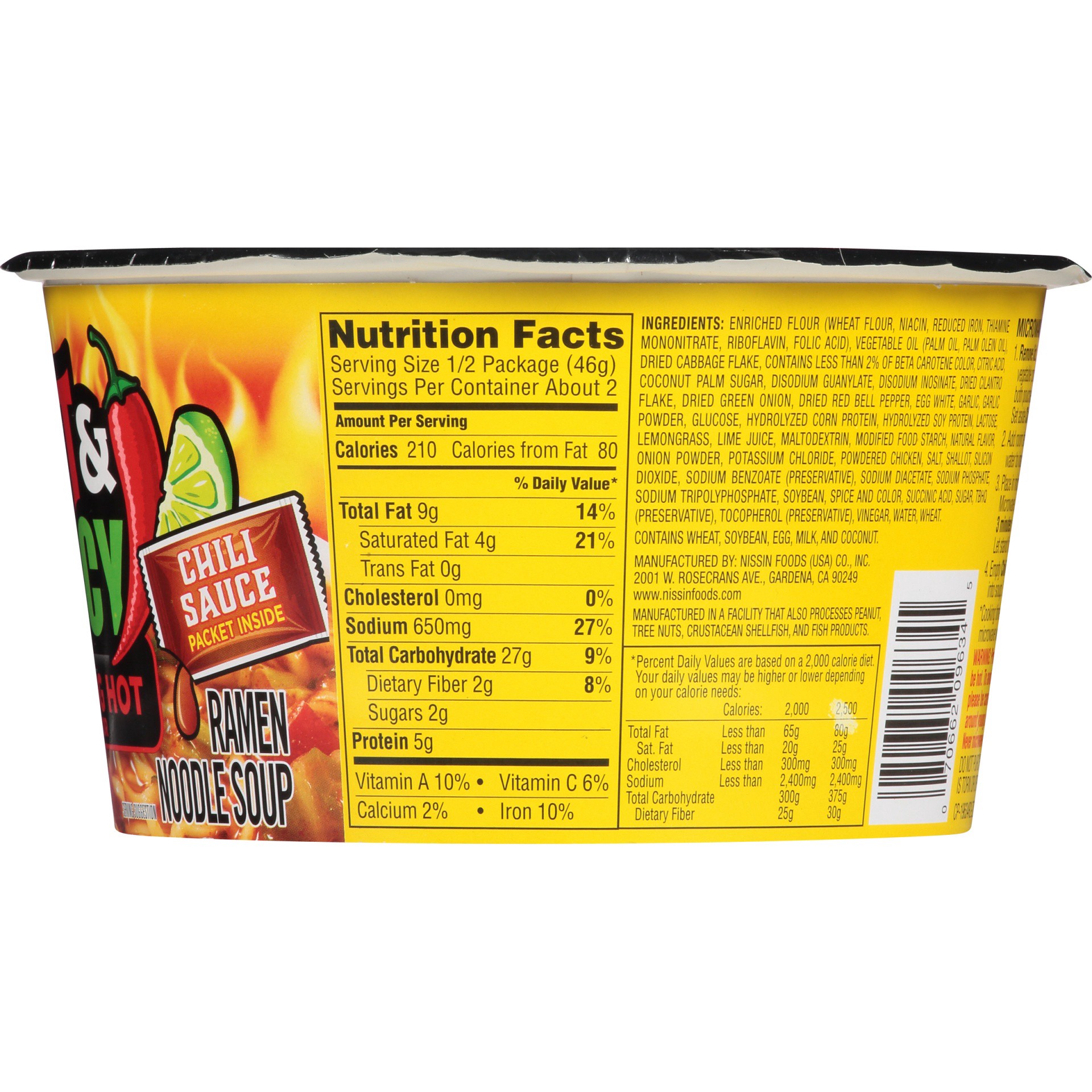 slide 3 of 6, Nissin Bowl Noodles Ramen Noodle Soup Hot & Spicy Super Picante Flavor - 3.26 Oz, 3.26 oz