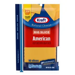 Kraft Big Slice American Cheese Slices with Colby Cheese & Cream Cheese, 10 ct Pack