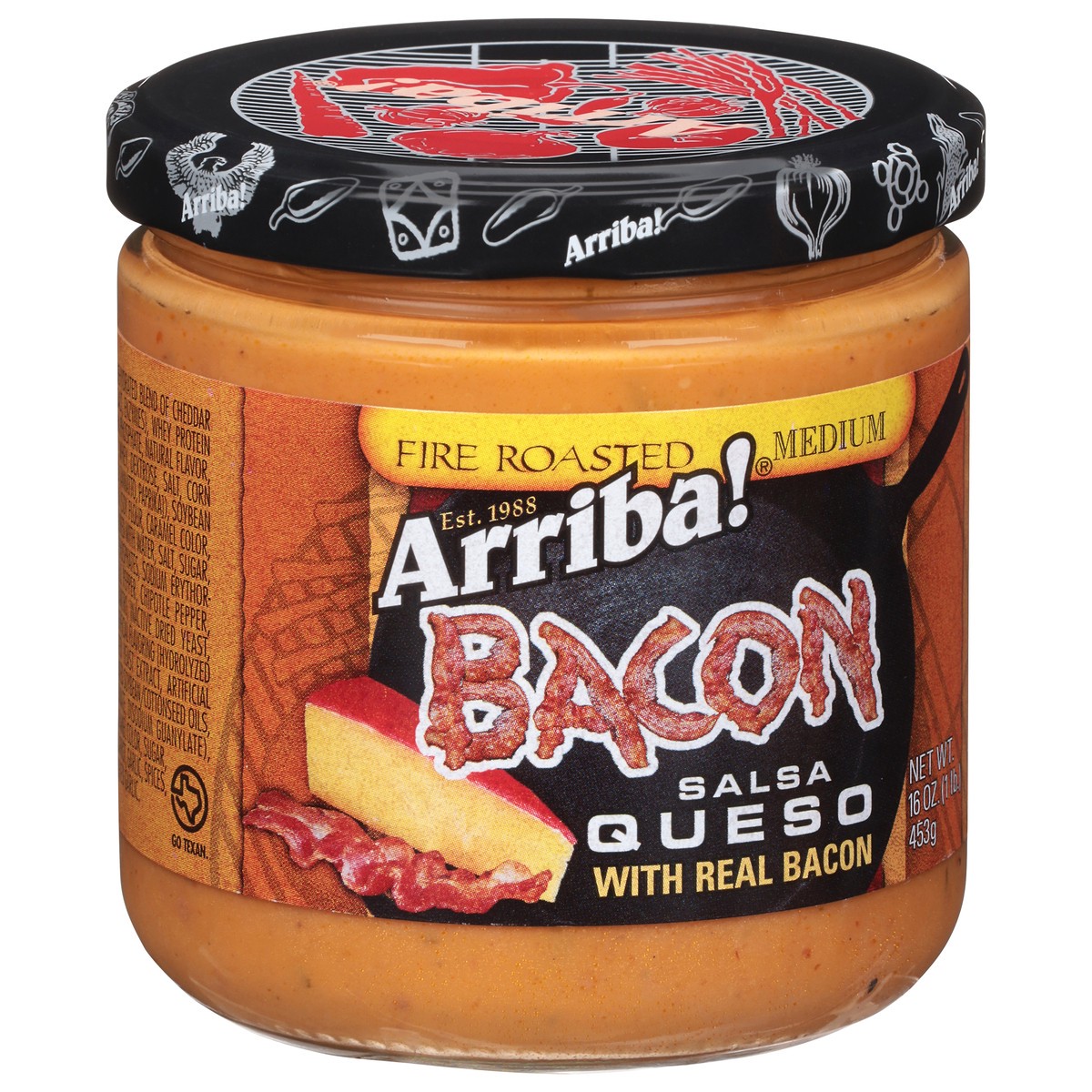 slide 6 of 9, Arriba! Medium Fire Roasted Bacon Salsa Queso 16 oz, 16 oz