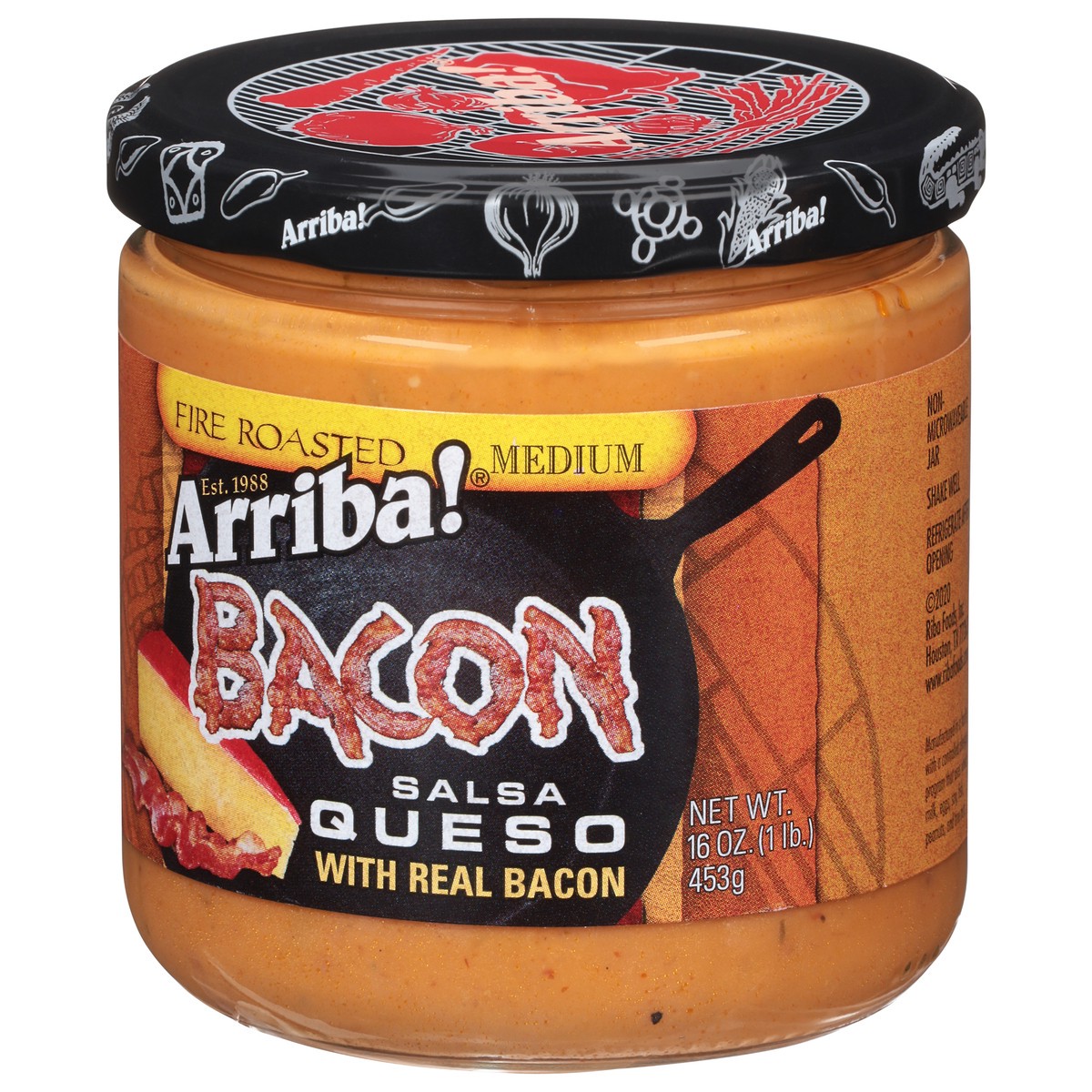 slide 3 of 9, Arriba! Medium Fire Roasted Bacon Salsa Queso 16 oz, 16 oz