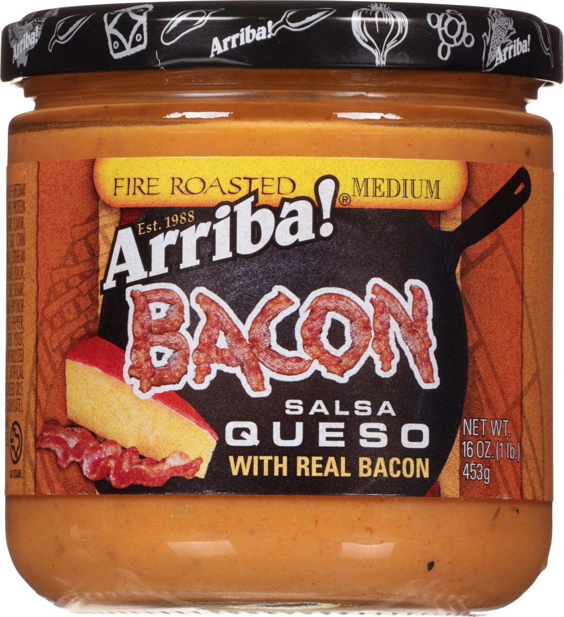 slide 8 of 9, Arriba! Medium Fire Roasted Bacon Salsa Queso 16 oz, 16 oz