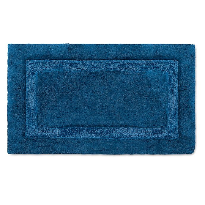 slide 1 of 1, Wamsutta Luxury Border Plush MicroCotton Bath Rug - Peacock, 21 in x 34 in