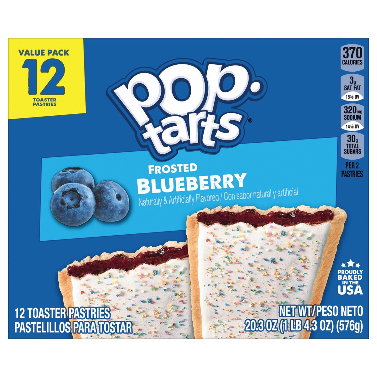 slide 1 of 5, Pop-Tarts Frosted Blueberry Toaster Pastries, 20.3 oz