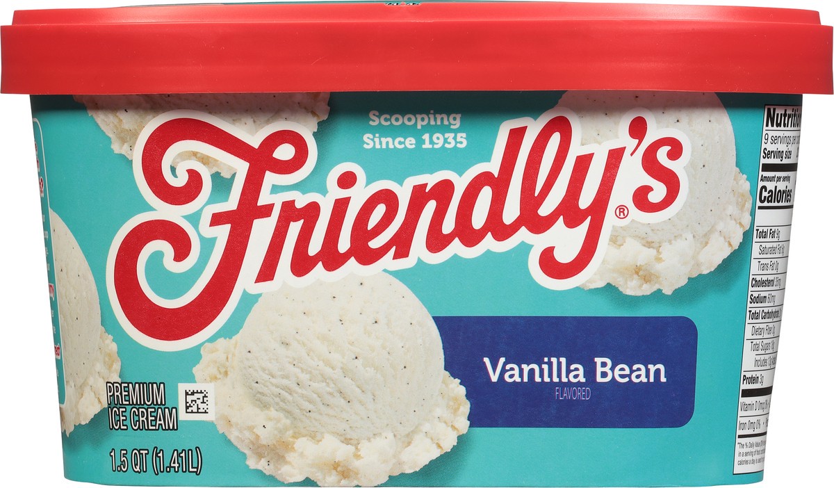 slide 2 of 9, Friendly's Rich & Creamy Vanilla Bean Flavored Ice Cream Tub - 1.5 Quart, 48 fl oz