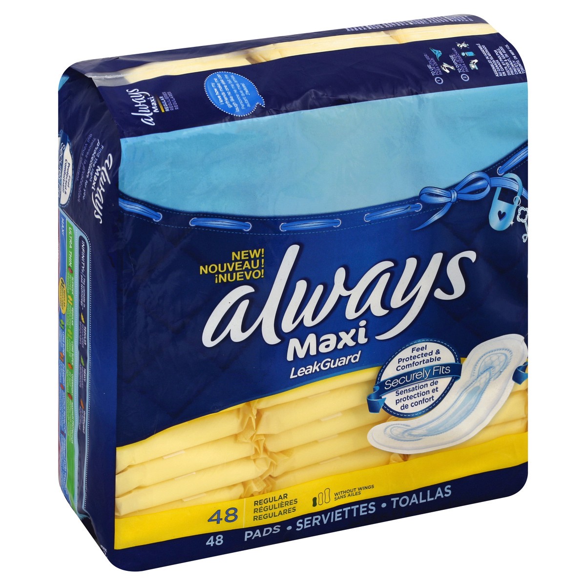 slide 1 of 7, Always Always Maxi Pads Size 1 Regular, 1 Each, 48 ct