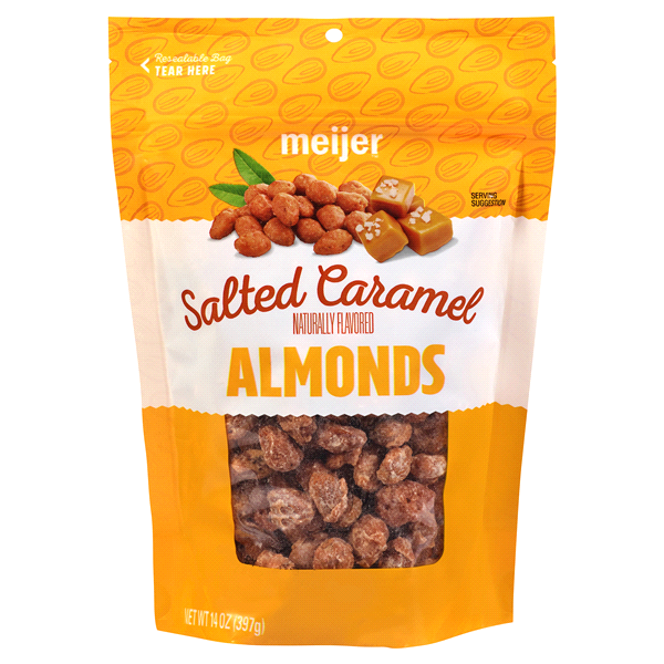 slide 1 of 1, Meijer Salted Caramel Almonds, 14 oz