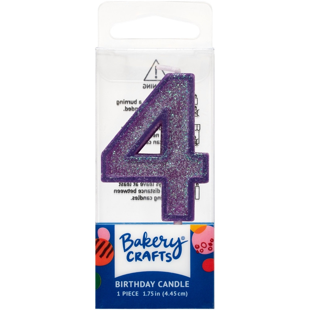 slide 1 of 1, DecoPac Four Birthday Candle Cake Decoration - Purple, 1 ct