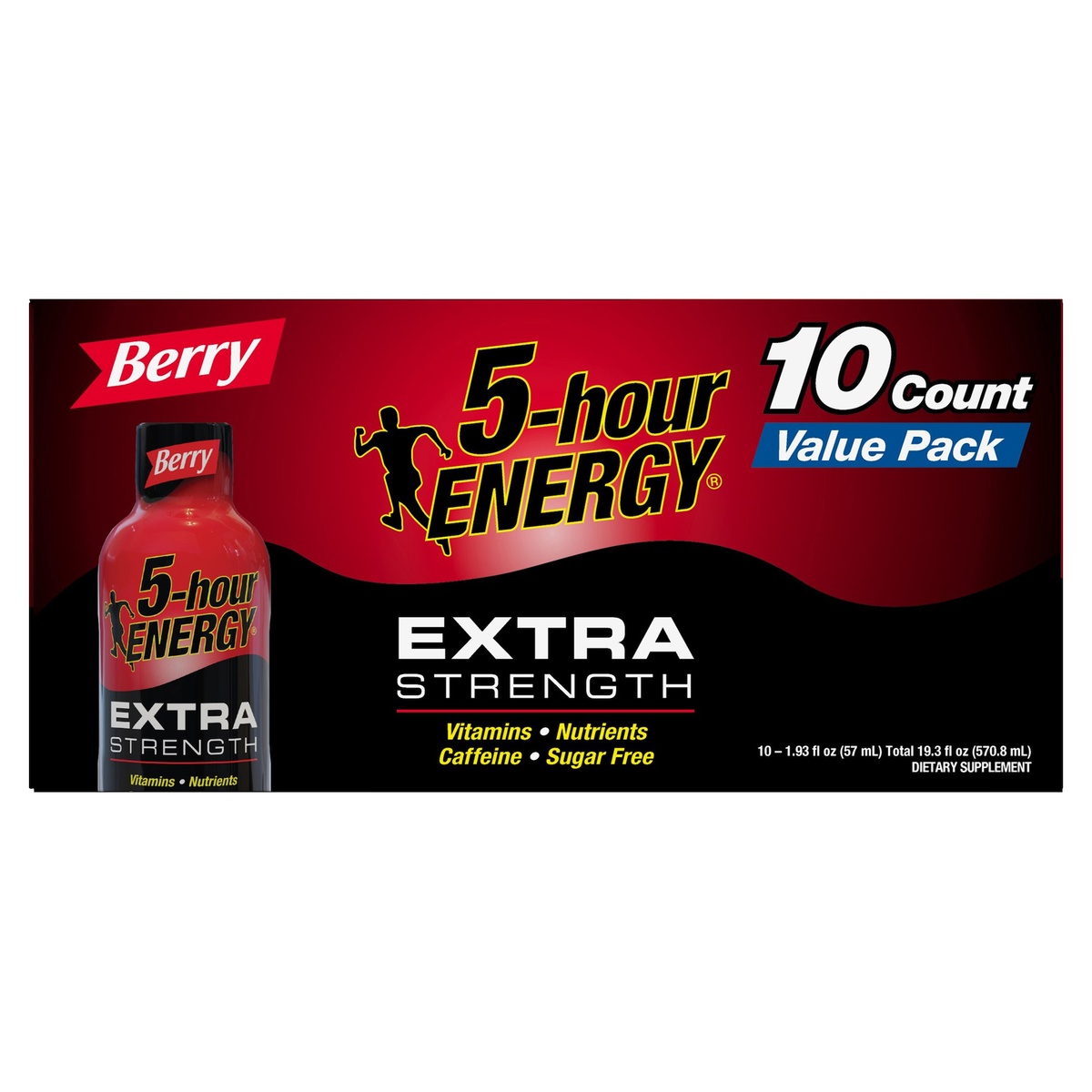 slide 1 of 1, 5-hour ENERGY Shot, Extra Strength, Berry, 10 ct
