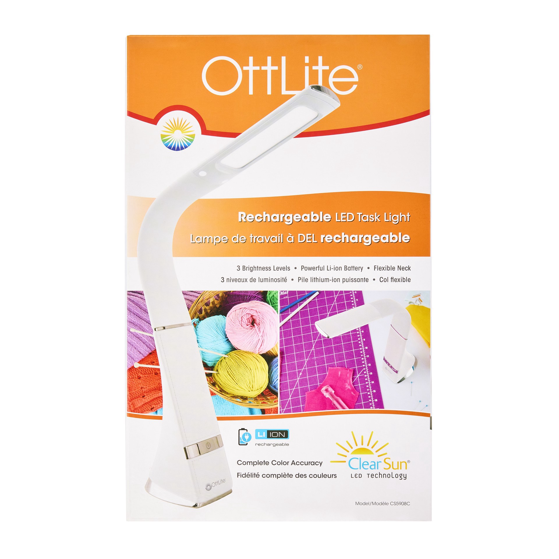 slide 2 of 8, Ott Lite Ottlite Craft Anywhere Rechargeable Led Task Lamp, height adjusts 10 in