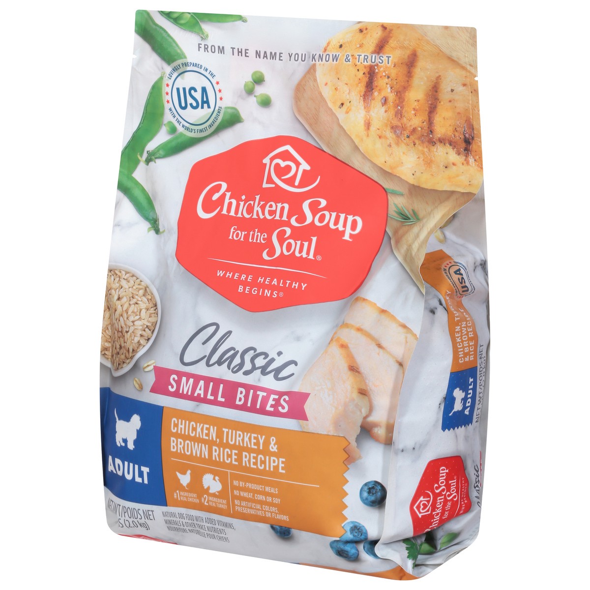 slide 2 of 10, Chicken Soup For The Soul Classic Small Bites Adult Chicken, Turkey & Brown Rice Recipe Dog Food 4.5 lb, 4.5 lb