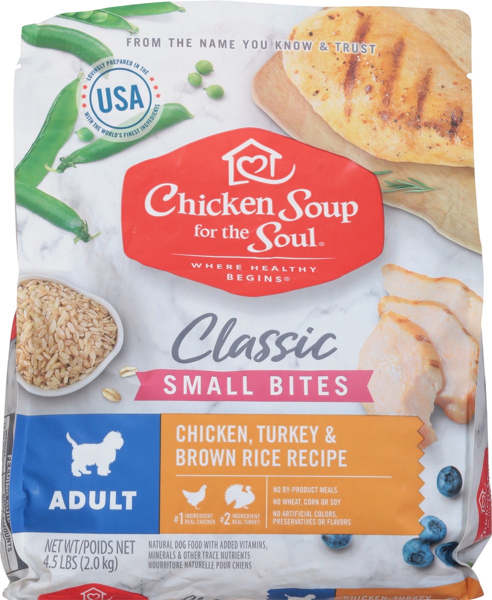 slide 5 of 10, Chicken Soup For The Soul Classic Small Bites Adult Chicken, Turkey & Brown Rice Recipe Dog Food 4.5 lb, 4.5 lb