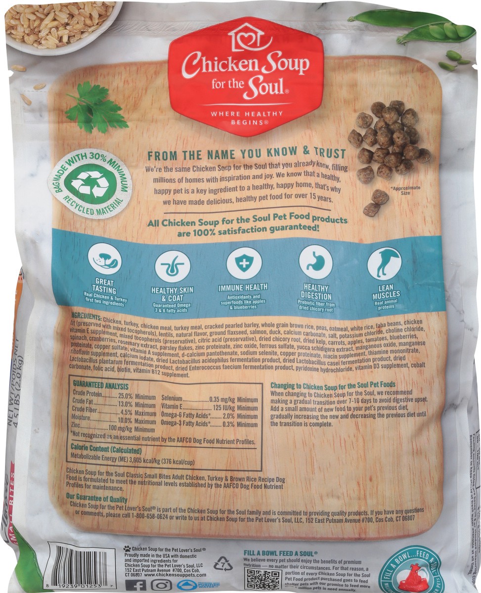 slide 3 of 10, Chicken Soup For The Soul Classic Small Bites Adult Chicken, Turkey & Brown Rice Recipe Dog Food 4.5 lb, 4.5 lb