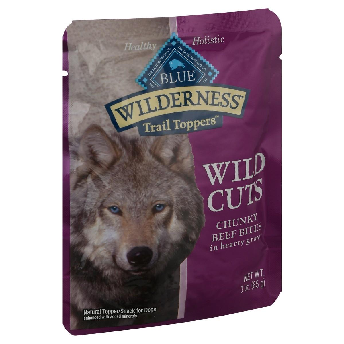 slide 8 of 9, Blue Buffalo Blue Wilderness Trail Toppers Wild Cuts Chunky Beef Bites in Hearty Gravy Snacks for Dogs 3 oz, 3 oz