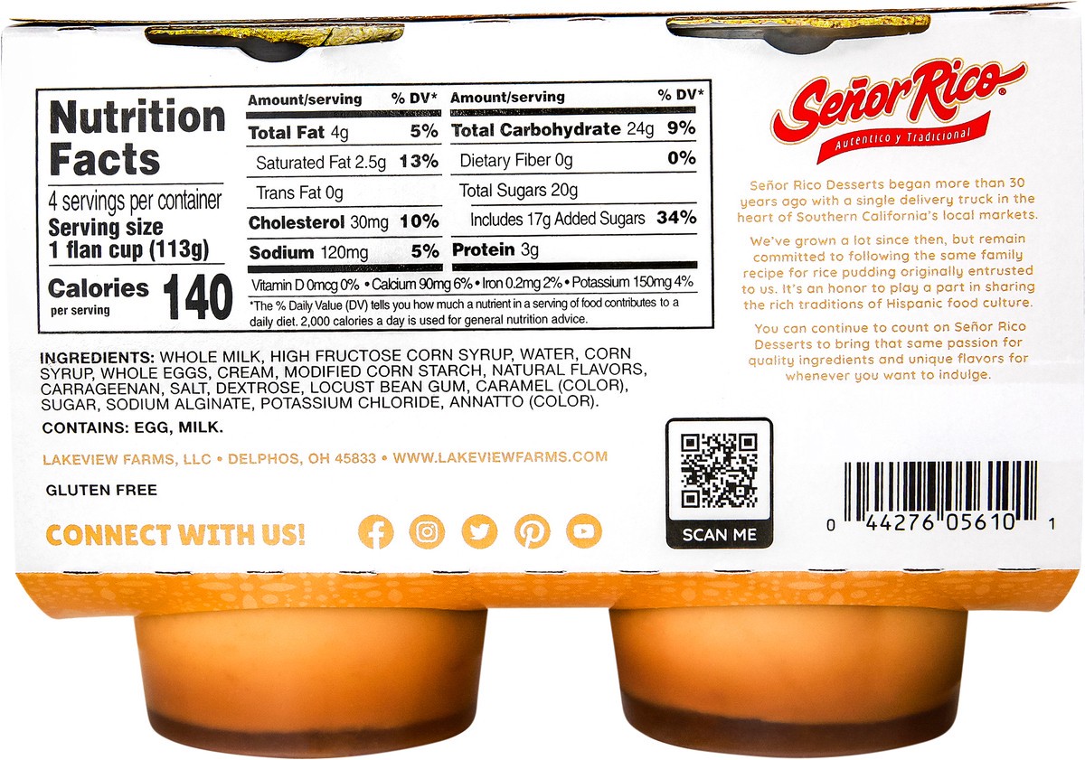 slide 3 of 9, Senor Rico Caramel Flan 4pk, 4 ct