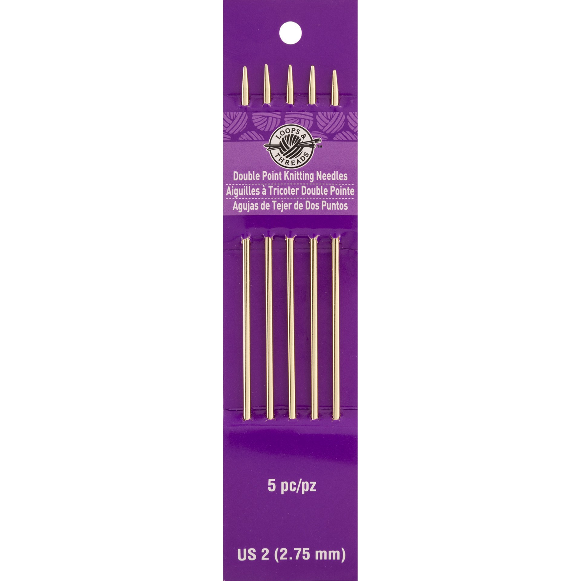 slide 2 of 3, 7" Doublepoint Knitting Needles By Loops & Threads, 2.75 mnm