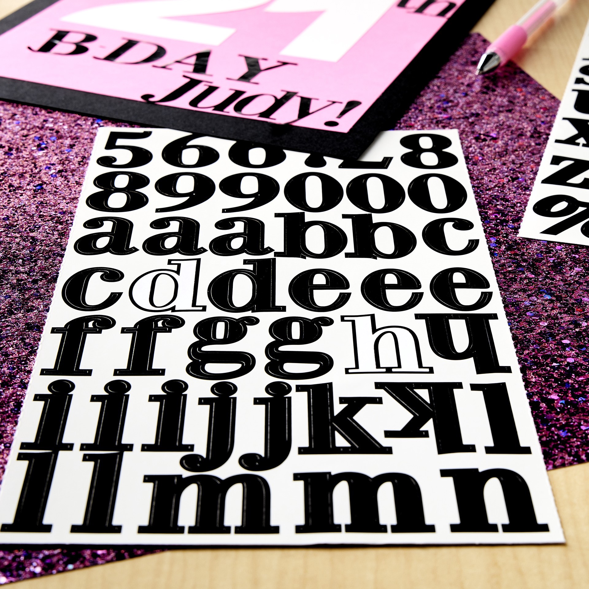 slide 2 of 3, Black Serif Alphabet Stickers By Recollections, 1.125 in