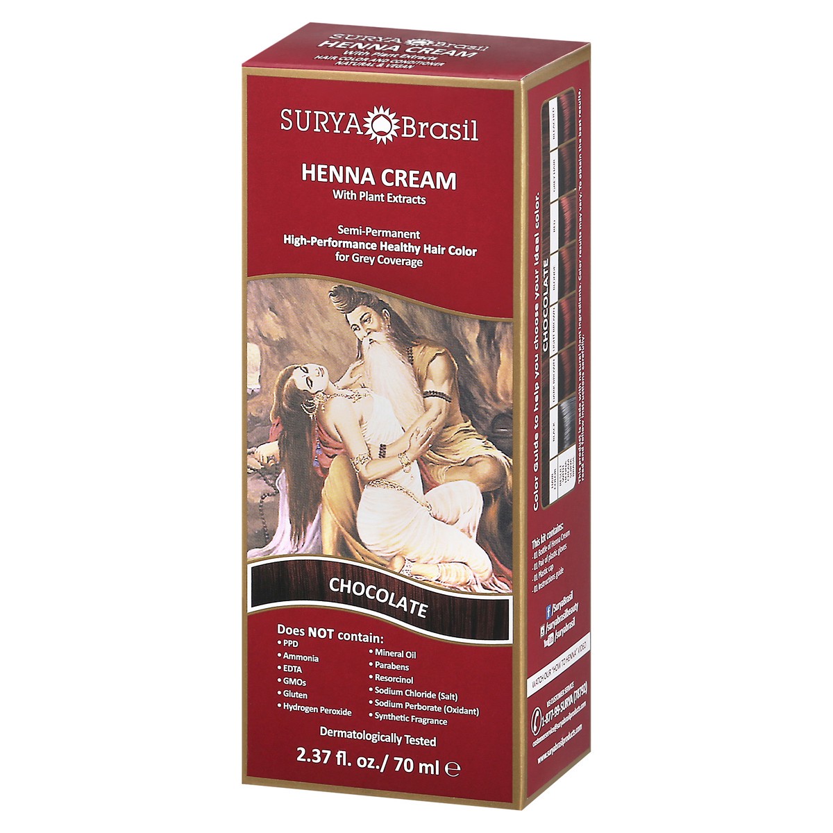 slide 2 of 9, Surya Brasil Semi-Permanent Chocolate Henna Cream 2.37 fl oz, 2.37 fl oz