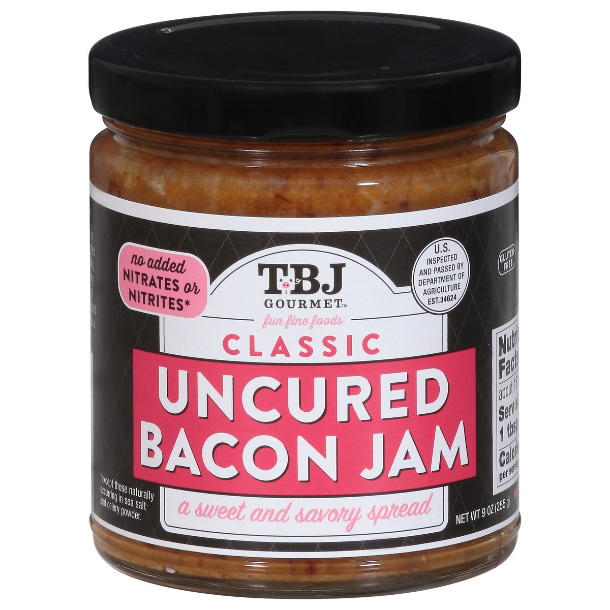 slide 1 of 9, TBJ Gourmet Uncured Classic Bacon Jam 9 oz, 8.5 oz