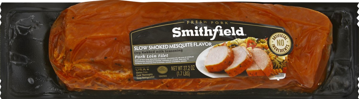 slide 2 of 5, Smithfield Slow Smoked Mesquite Pork Loin Filet, 27.2 oz, 27.2 oz