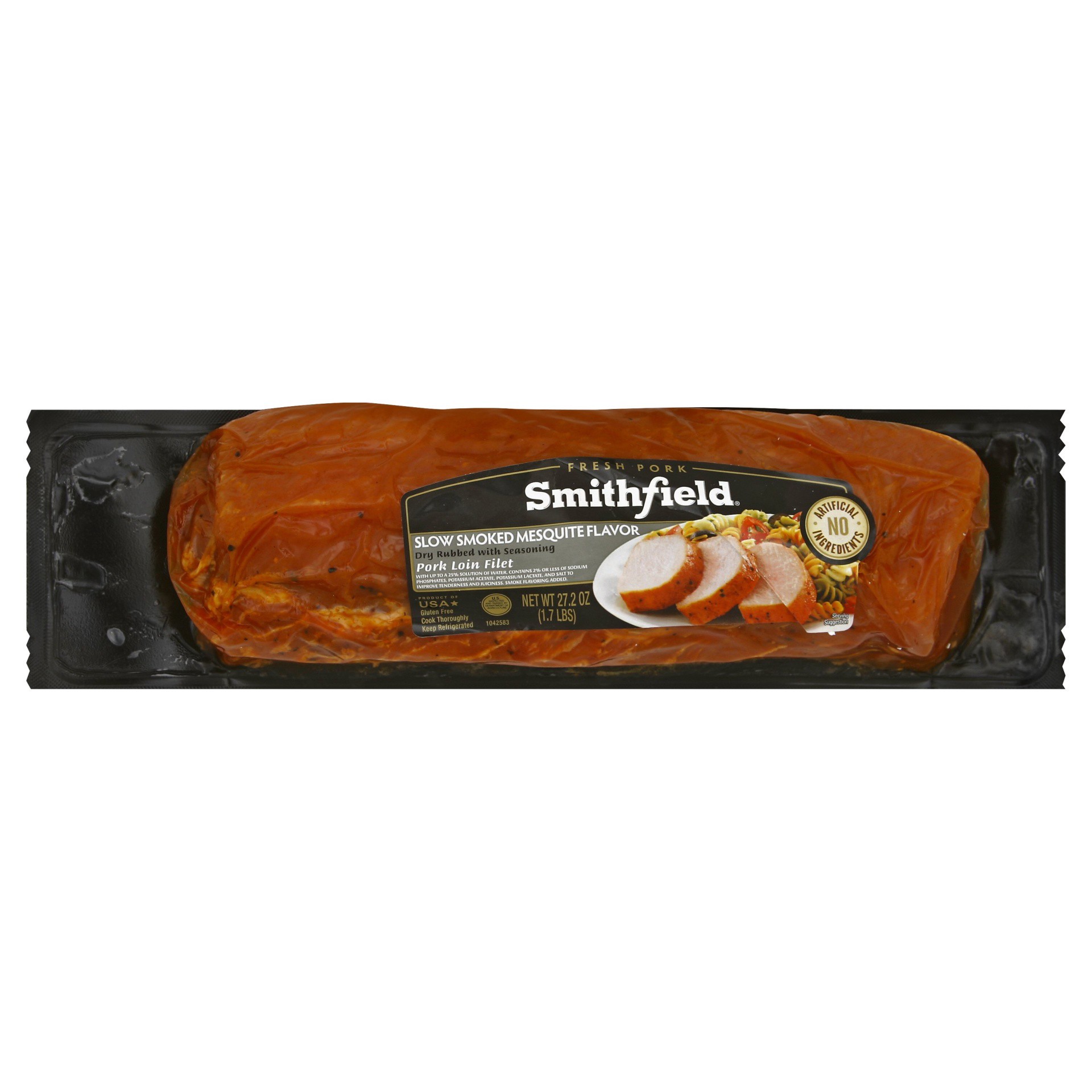 slide 1 of 5, Smithfield Slow Smoked Mesquite Pork Loin Filet, 27.2 oz, 27.2 oz