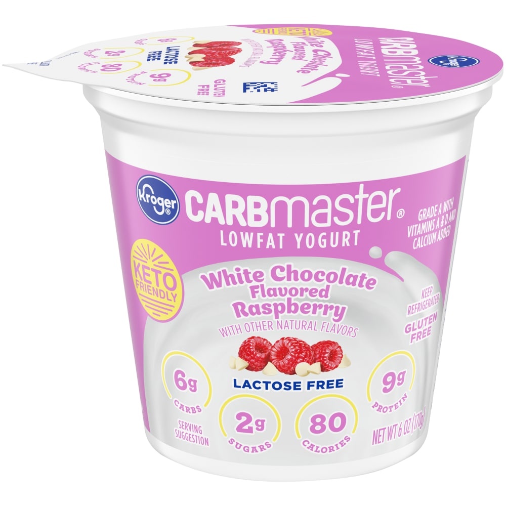slide 1 of 1, Kroger Carbmaster White Chocolate Flavored Raspberry Cultured Dairy Blend, 6 oz
