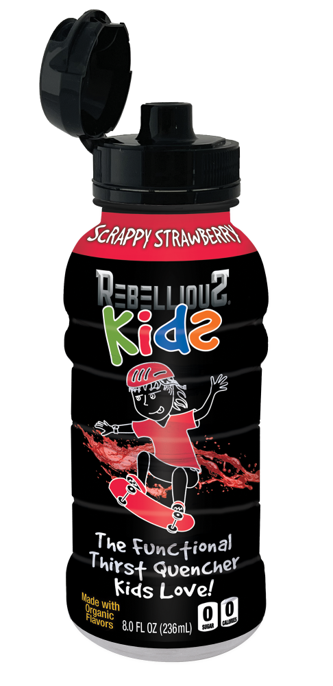 slide 4 of 4, Rebellious Kids Scrappy Strawberry, 6 ct; 8 fl oz