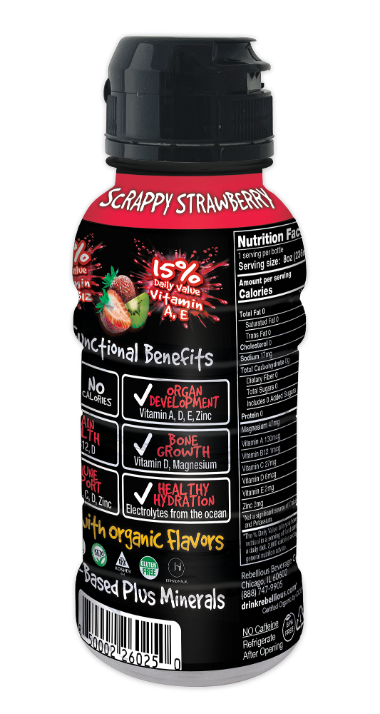 slide 3 of 4, Rebellious Kids Scrappy Strawberry, 6 ct; 8 fl oz