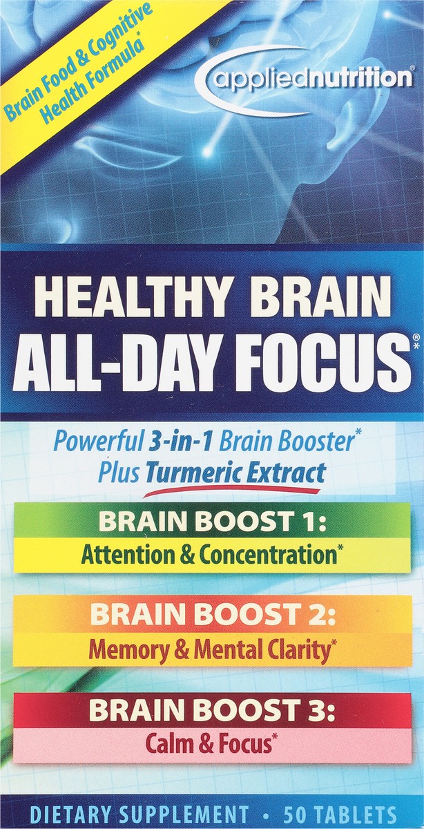 slide 6 of 10, Applied Nutrition Healthy Brain All Day Focus, 50 ct