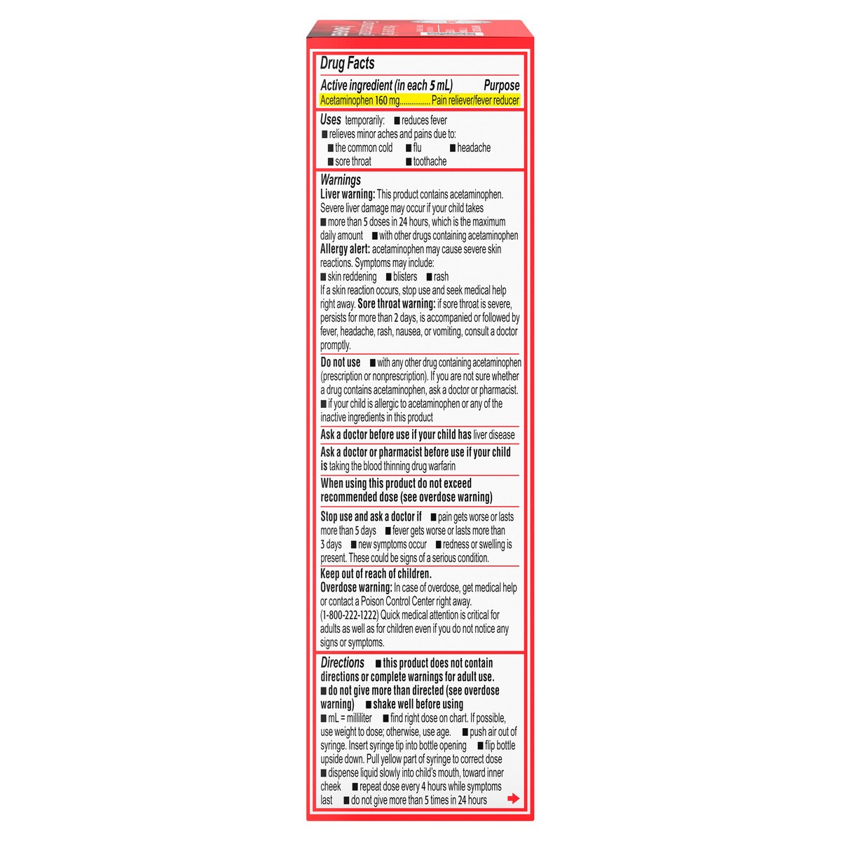 slide 5 of 9, Tylenol Infants' Tylenol Liquid Pain Relief and Fever Medicine, Oral Suspension, Dye-Free Acetaminophen for Sore Throat, Headache & Teething, Fever Reducer for Kids; Cherry Flavor, 2 fl. oz.; Pack of 1, 2 fl oz