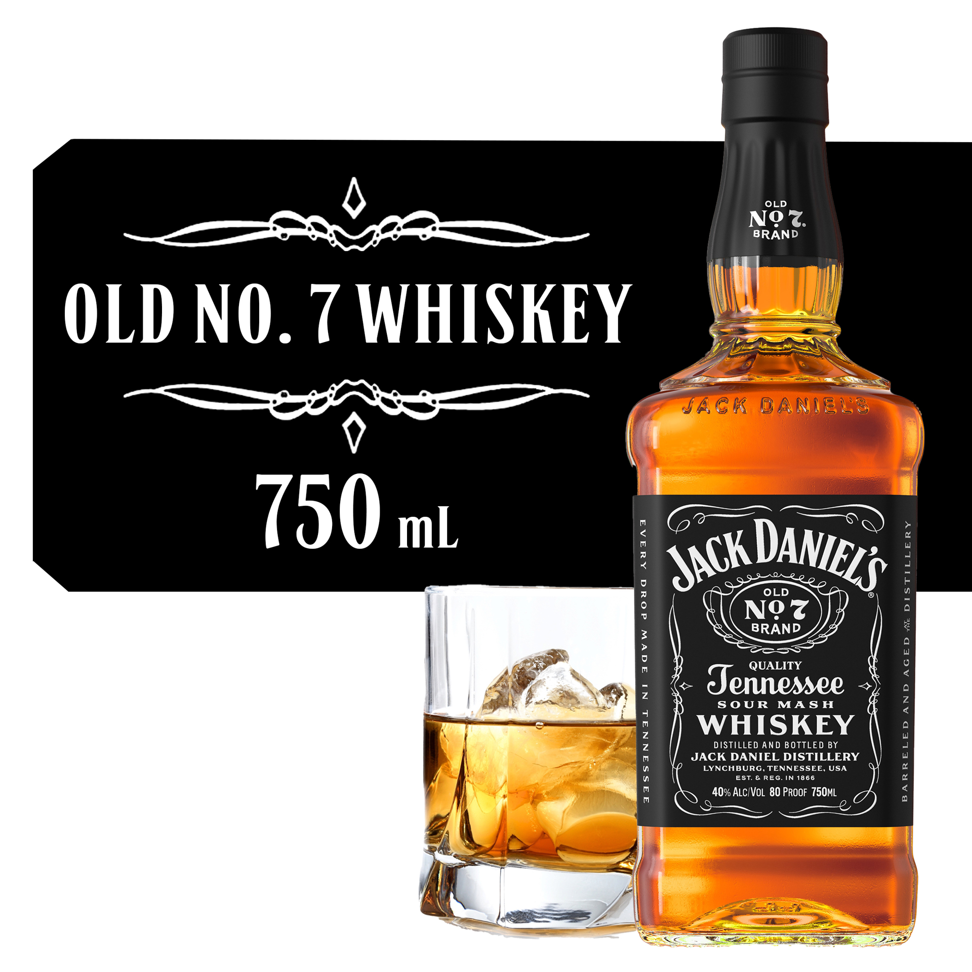 slide 1 of 9, Jack Daniel's Old No. 7 Tennessee Whiskey 750mL 80 Proof, 750 ml