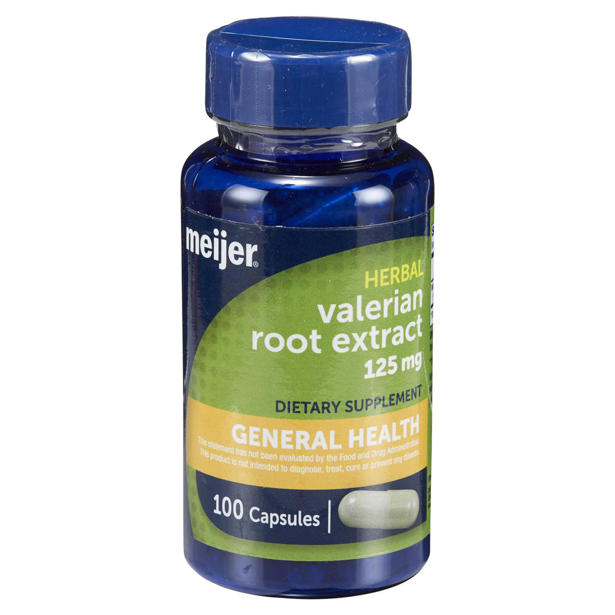 slide 1 of 1, Meijer Wellness Meijer Herbal Valerian Root Extract Capsules, 125mg, 100 ct