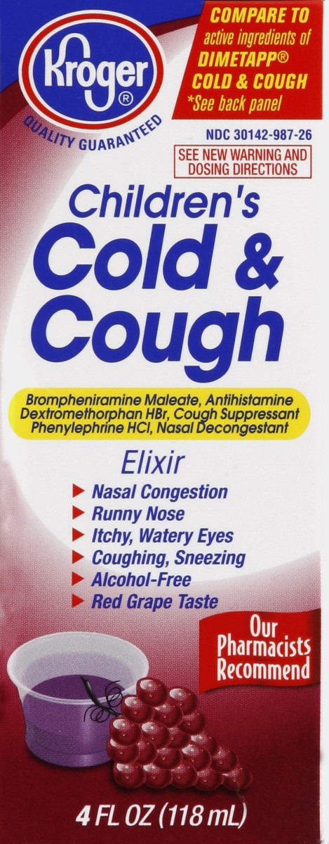 slide 4 of 7, Kroger Children's Cold & Cough Grape Elixir, 4 oz