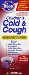 Kroger Children's Cold & Cough Grape Elixir