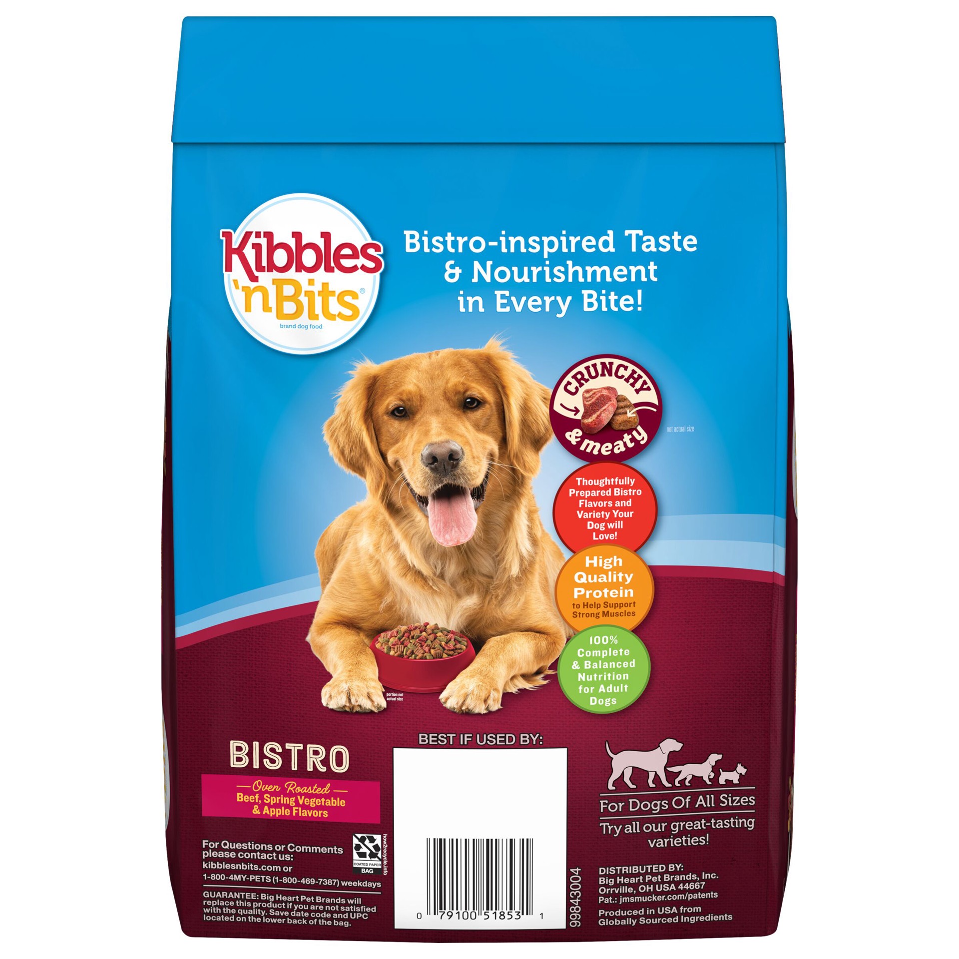 slide 3 of 7, Kibbles 'n Bits Kibbles & Bits Beef Flavor Bistro Meals Dog Food, 3.5 lb