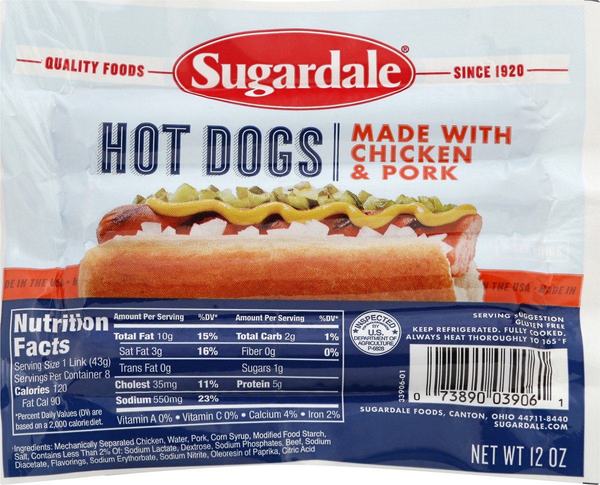 slide 4 of 9, Sugardale Hot Dogs, 12 oz